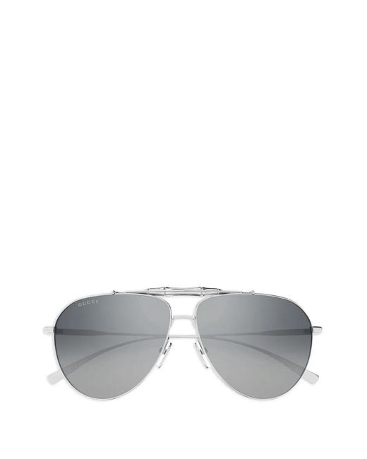 Gucci Gray Pilot Sunglasses for men