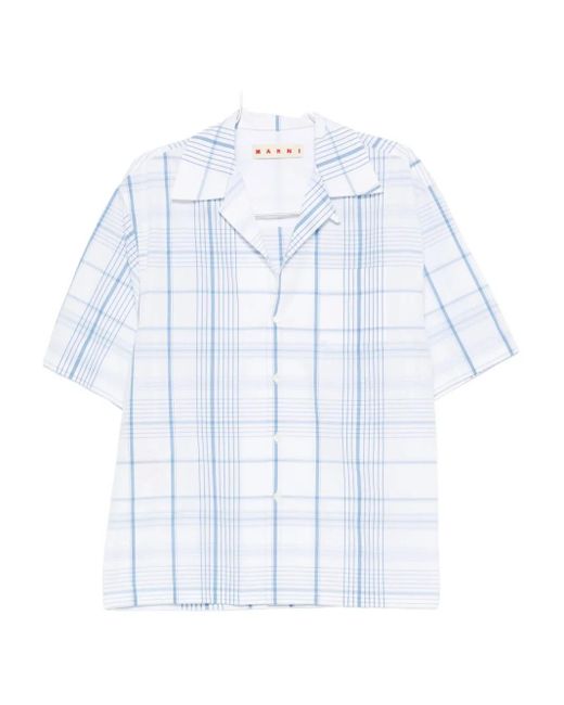 Marni White Checked Shirt for men