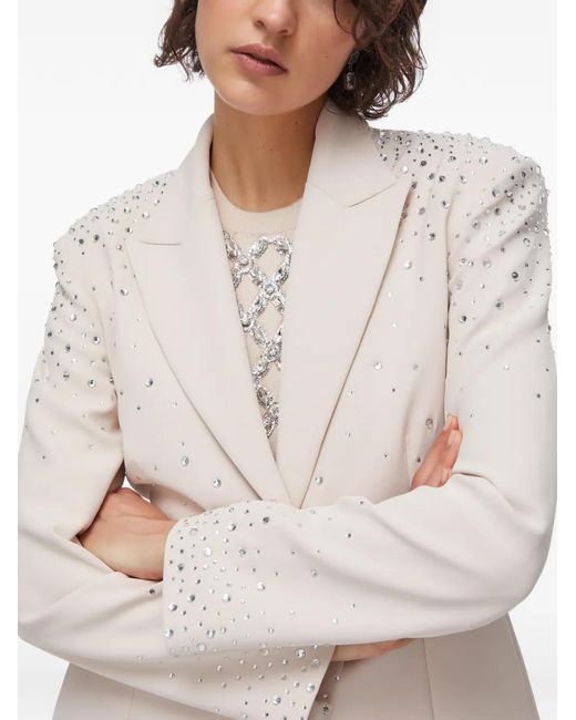 Liu Jo Natural Embellished Single-Breasted Blazer