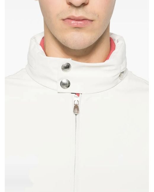 Brunello Cucinelli White Bomber Jacket for men