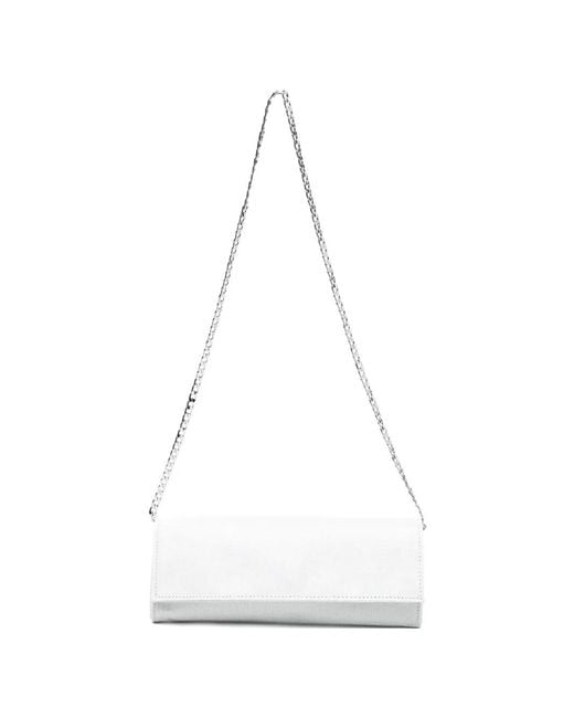 Castagna White Chain-Strap Clutch Bag