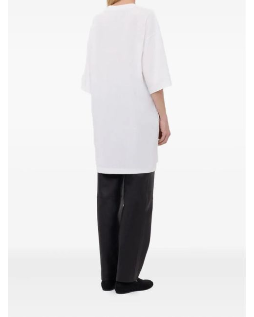 Loulou de Saison White Crew-Neck Drop-Shoulder T-Shirt