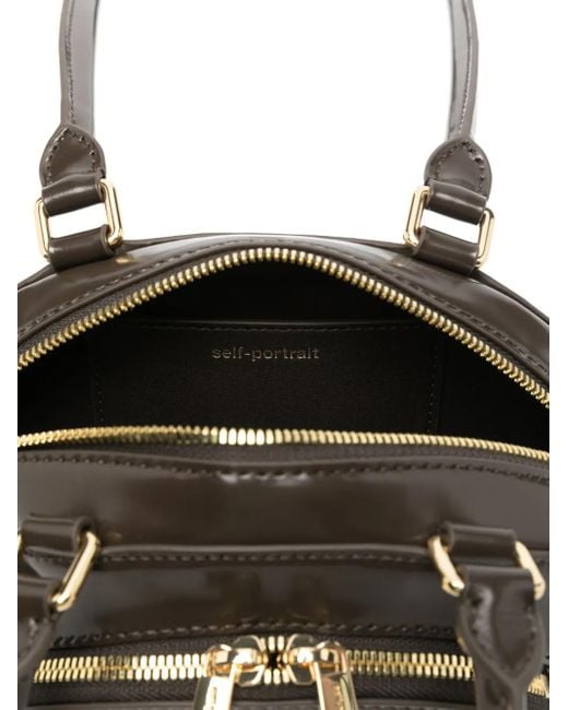 Self-Portrait Black Curved Charm Schultertasche