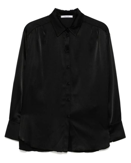 Transit Black Spread Collar Shirt