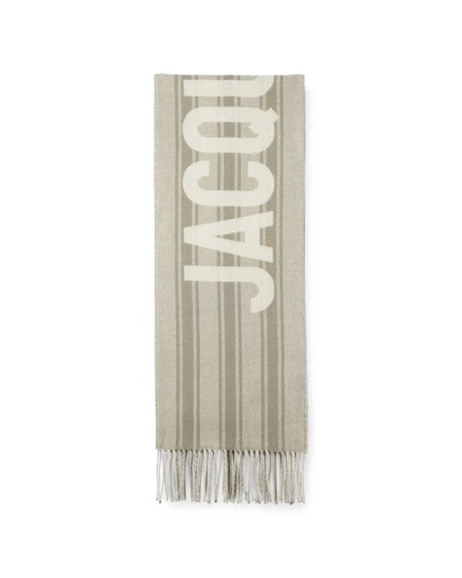 Jacquemus White Lecharpe Striped Wool Scarf