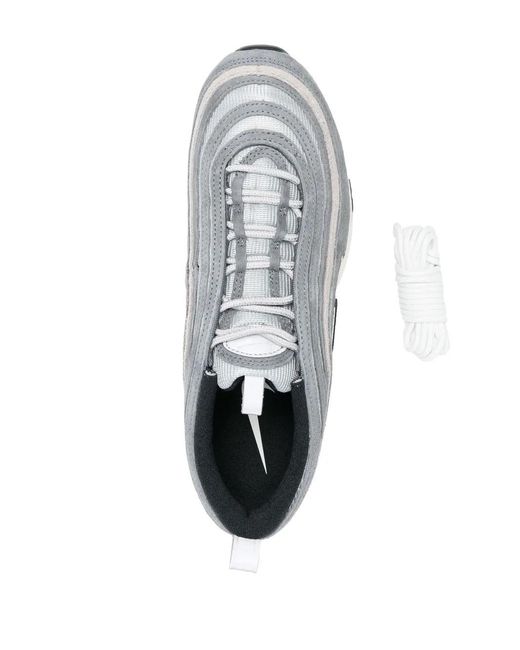 Nike Gray Air Max 97 Logo-embroidered Leather And Mesh Low-top Trainers