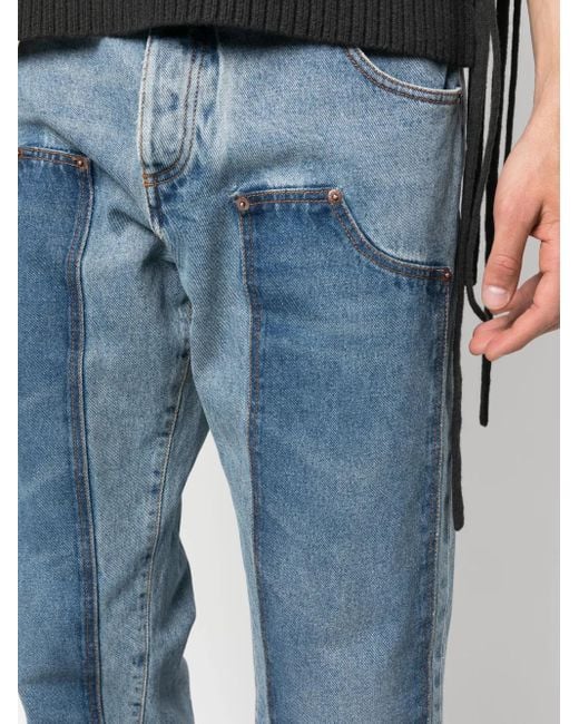 Vaqueros rectos a paneles Balmain de hombre de color Blue