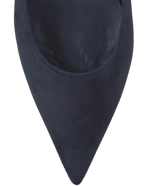 Jimmy Choo Blue Amelia Pointed-Toe Suede Pumps