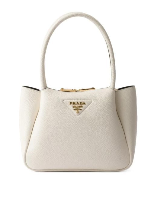 Prada Natural Small Leather Tote Bag