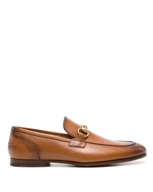 Gucci Brown Jordaan Leather Loafers for men