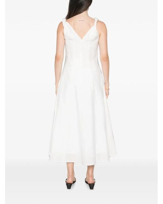 Rohe White Twisted-Shoulder Dress