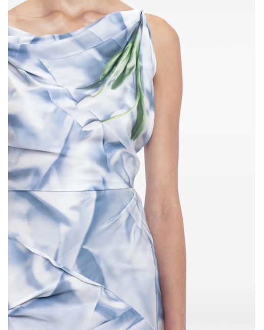 Vestido Midi Drapeado Elegante, Mujer, Talla Victoria Beckham de color Blue