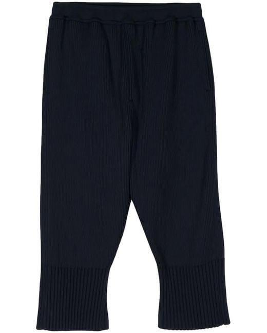 CFCL Blue Ribbed-Knit Trousers for men
