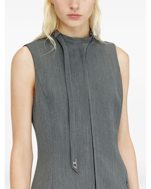 DIESEL Gray D-Ruvan Sleeveless Zip Mini Dress