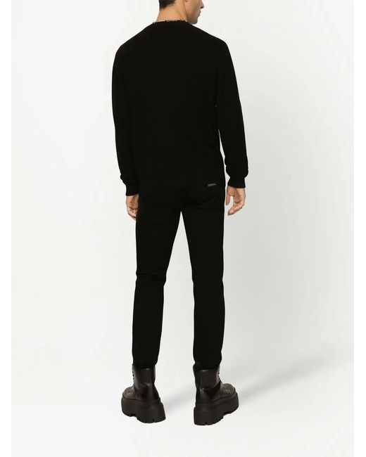 Dolce & Gabbana Black Slim Fit Stretch Cotton Jeans for men