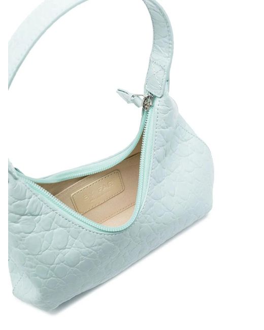 By Far Blue Baby Amber Crocodile-Pattern Bag
