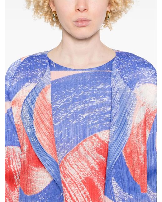 Pleats Please Issey Miyake Blue Backlight Coat