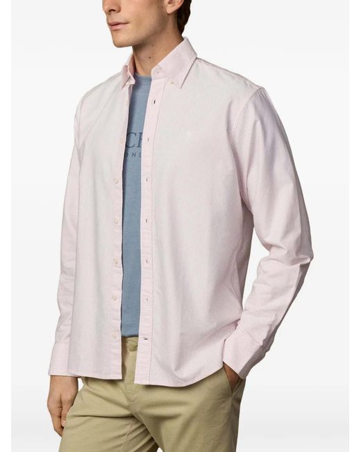 Hackett White Ticking-Stripe Cotton Shirt for men