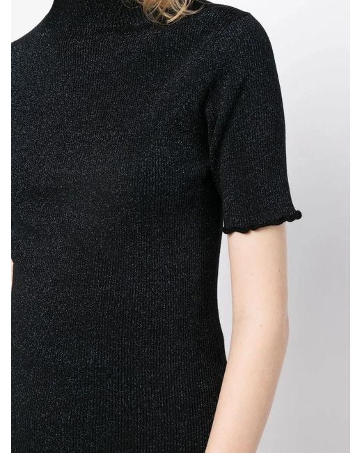 3.1 Phillip Lim Black Cut-Out Ribbed Knit Top