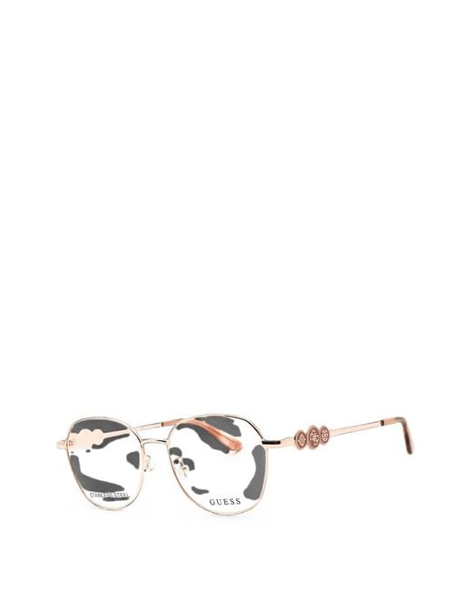 Guess White Round-Frame Glasses