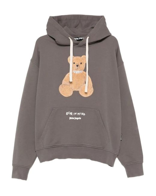 メンズ Palm Angels Bear-print Hoodie Gray