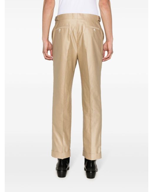 Alexander McQueen Natural Mid-rise Straight-leg Trousers for men