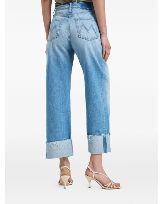 Mother Blue Turn-Up Cuff Jeans