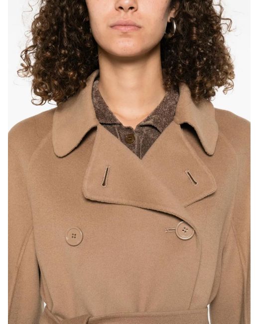 Max Mara ベルテッド ダブルコート Natural