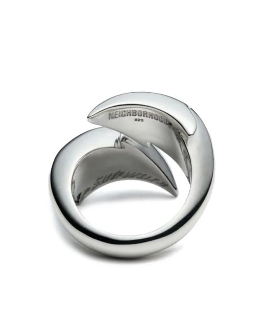 Neighborhood Black X Subware Sterling Ring for men
