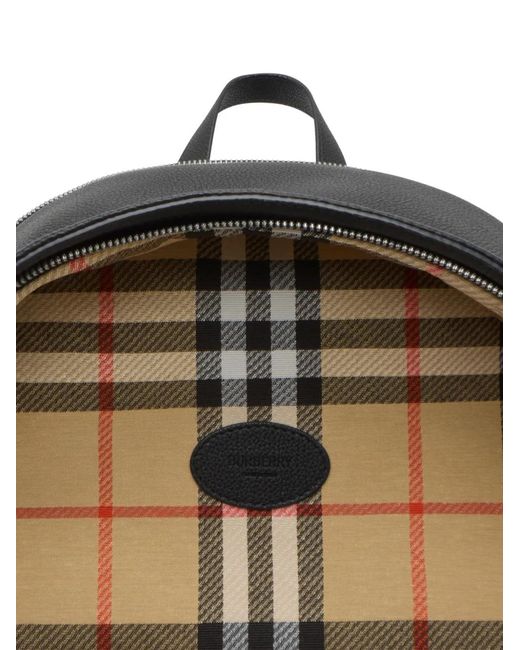 Burberry Black Knight Stamp Backpack for men