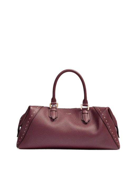 Lancel Boston レザー ハンドバッグ M Purple
