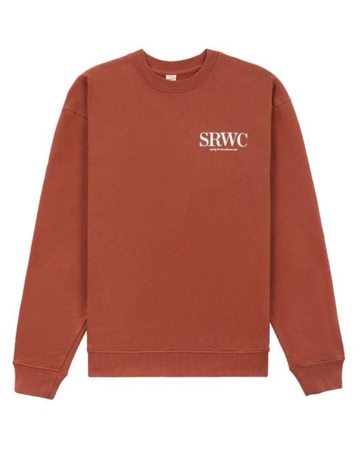 Sporty & Rich Orange Upper East Side Logo-Print Sweatshirt