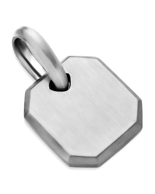 David Yurman White Sterling Octagonal Amulet Pendant for men