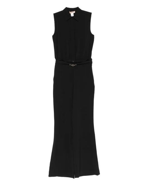 Twinset Black Sleeveless Belted Jumpsuit