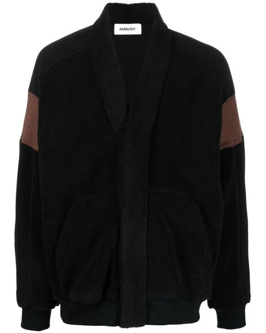 Ambush Black Contrast-Panel Bomber Jacket for men