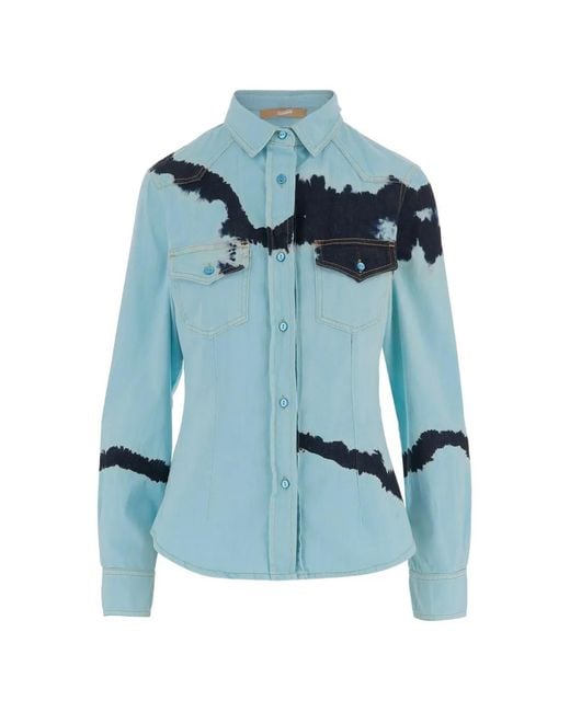 DON'T @ ME Blue Tie Dye Buttoned Shirt