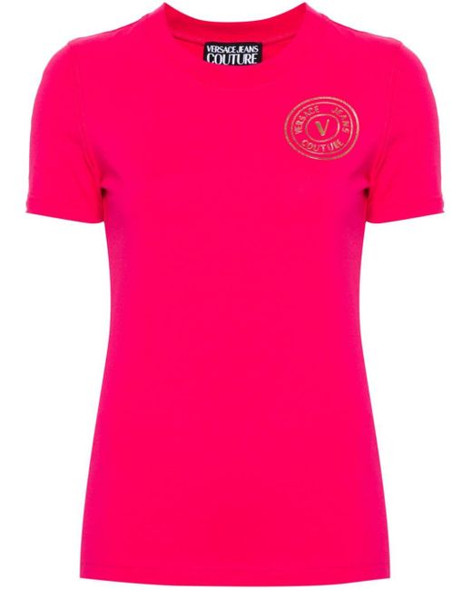 Versace T-shirt Met Logoprint in het Pink