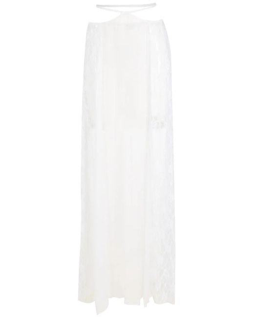 Amir Slama White Lace Maxi Skirt