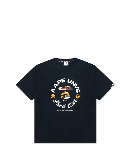 Aape By A Bathing Ape Blue Graphic T-Shirt for men