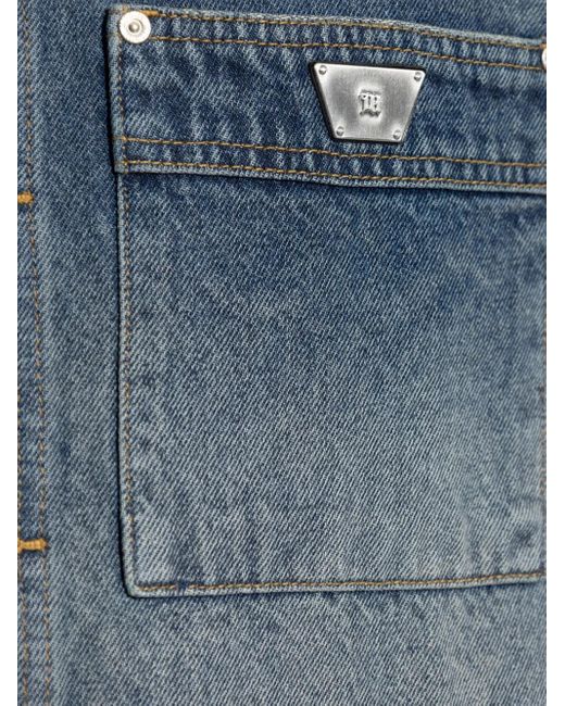 M I S B H V Blue Patched Denim Shirt for men