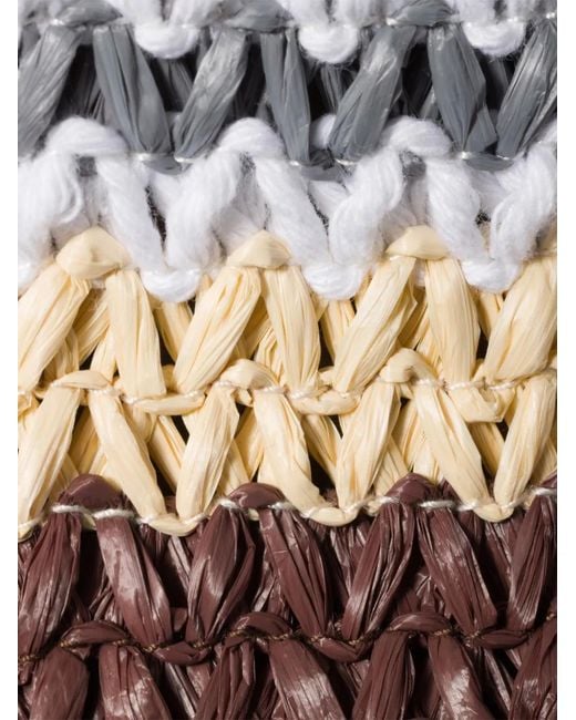 Miu Miu Gray Raffia-Effect Woven Tote Bag