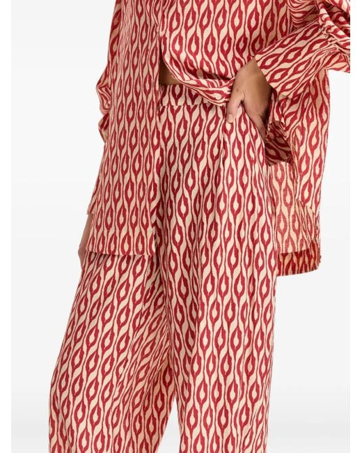 Essentiel Antwerp Red Ihalton Patterned Trousers
