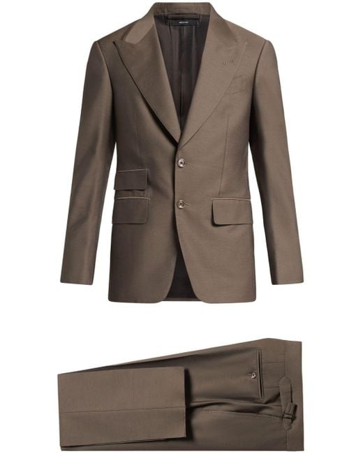 Tom Ford Brown Single-breasted Straight-leg Suit for men