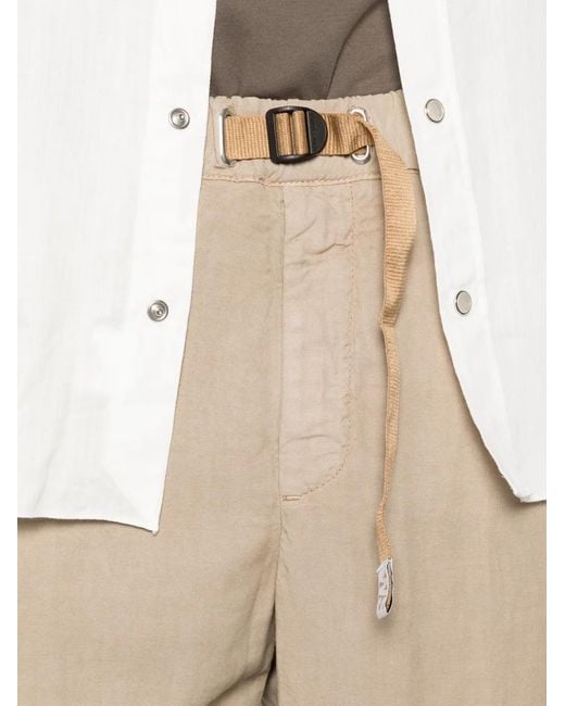 White Sand Natural Greg Belted Trousers for men