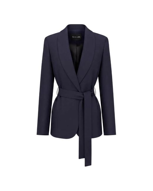 Ralph Lauren Blue Belted Long-Sleeve Blazer