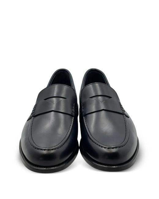 Doucal's Black Penny Leather Loafers for men