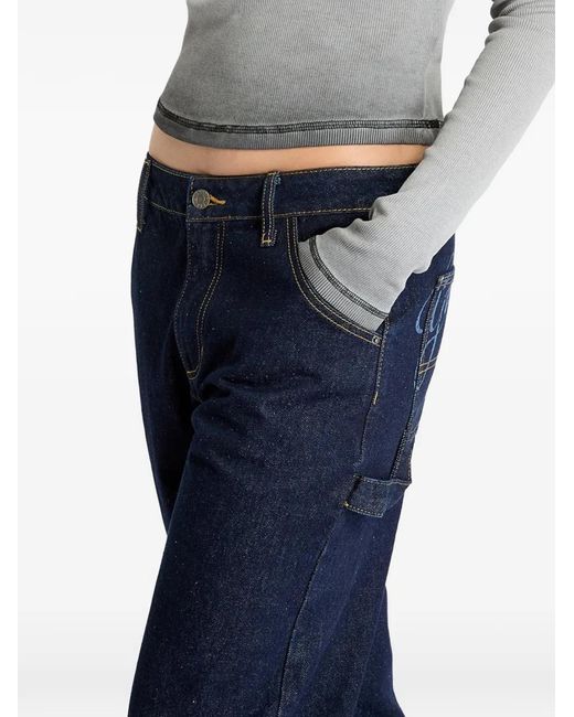 Guess Blue Logo-Embroidered Jeans