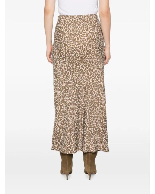 Betty Barclay Natural Satin-Finish Elasticated-Waist Midi Skirt