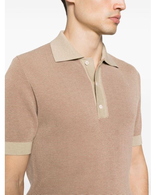 Lardini Fijngebreid Poloshirt in het Brown voor heren