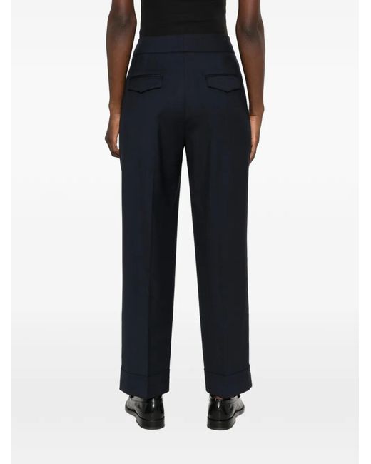 Peserico Black Pressed-Crease Cuffed-Hem Tailored Trousers